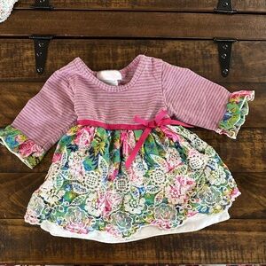Bonnie Baby Pink Stripe and Floral Dress